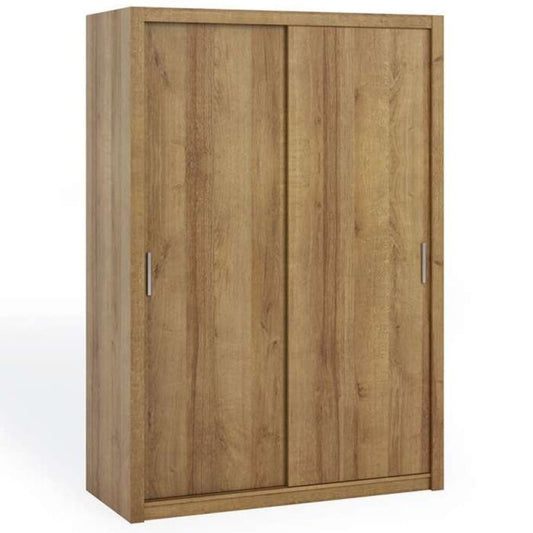 FURCO | Bonito Sliding 2 Door Wardrobe | 150 cm | Oak Artisan Finish | Compact & Stylish Organization