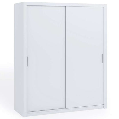FURCO | Bonito Sliding 2 Door Wardrobe | 180 cm | Pristine White | Modern & Sleek Storage Solution