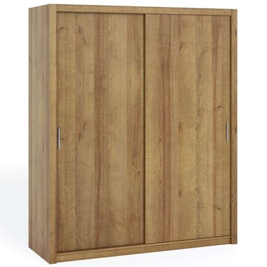 FURCO | Bonito Sliding 2 Door Wardrobe | 180 cm | Oak Artisan Finish | Sleek & Functional Design