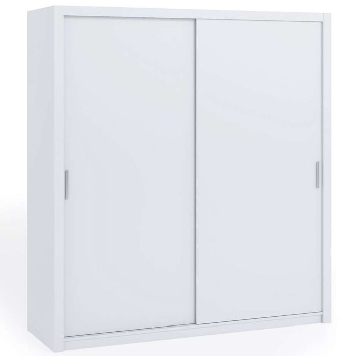 FURCO | Bonito Sliding 2 Door Wardrobe | 200 cm | Crisp White | Modern Elegance with Ample Storage