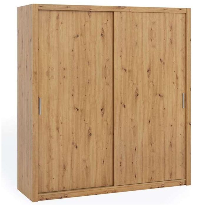 FURCO | Bonito Sliding 2 Door Wardrobe | 200 cm | Gold Oak Finish | Modern Elegance & Practicality