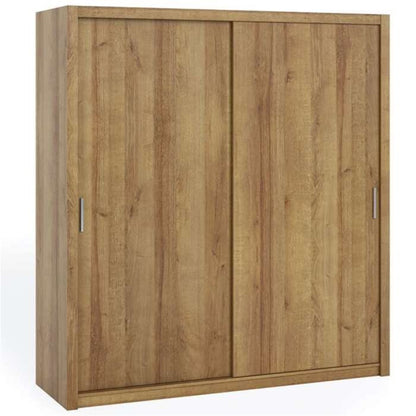 FURCO | Bonito Sliding 2 Door Wardrobe | 200 cm | Oak Artisan Finish | Contemporary & Spacious