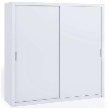 FURCO | Bonito Sliding 2 Door Wardrobe | 220 cm | Sleek White | Spacious & Contemporary Design