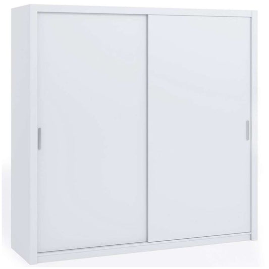 FURCO | Bonito Sliding 2 Door Wardrobe | 220 cm | Sleek White | Spacious & Contemporary Design