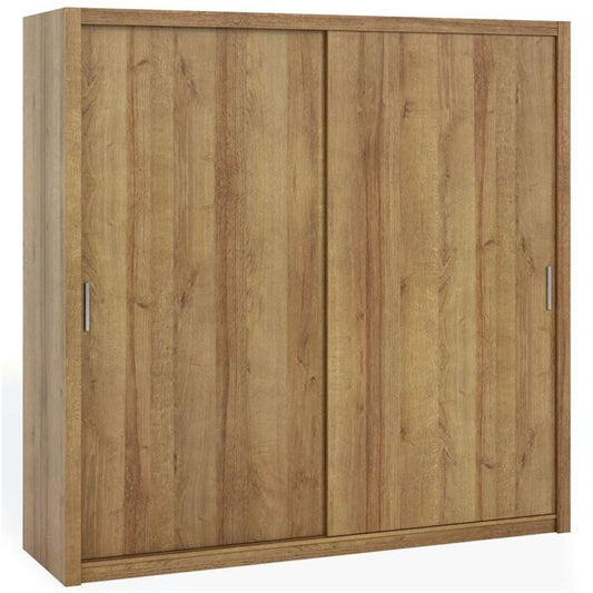 FURCO | Bonito Sliding 2 Door Wardrobe | 220 cm | Gold Oak Finish | Luxurious & Ample Space