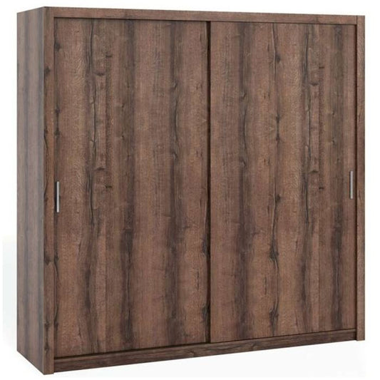 FURCO | Bonito Sliding 2 Door Wardrobe | 220 cm | Oak Monastery Finish | Spacious & Timeless Design