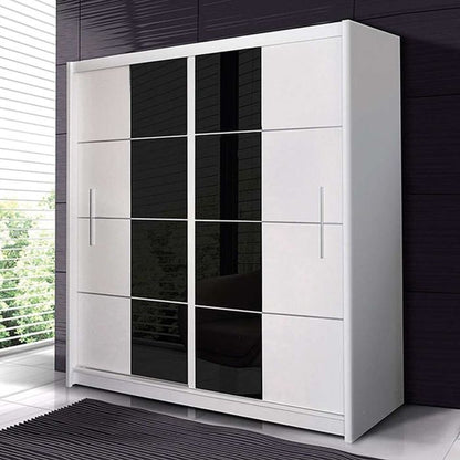 Charnwood Sliding 2 Door Wardrobe White with Glass - 203cm