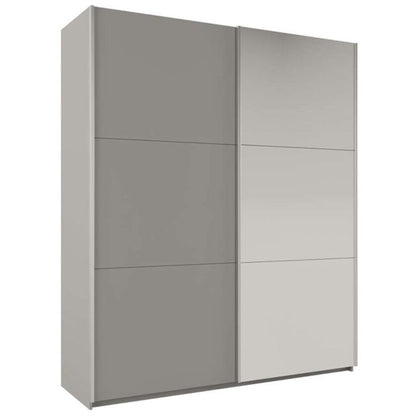 Wokingham Platinum Grey Mirrored Sliding 2 Door Wardrobe | 200cm | Modern Metallic Flair | Furco