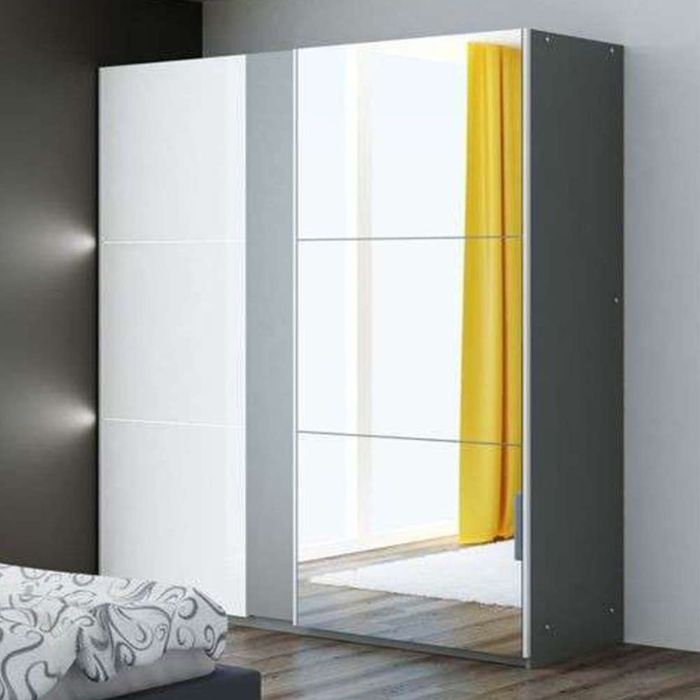 Canterbury Sliding 2 Door Mirrored 200cm Wardrobe - Graphite Grey