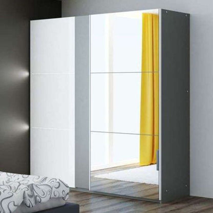 Canterbury Sliding 2 Door Mirrored 200cm Wardrobe - Graphite Grey
