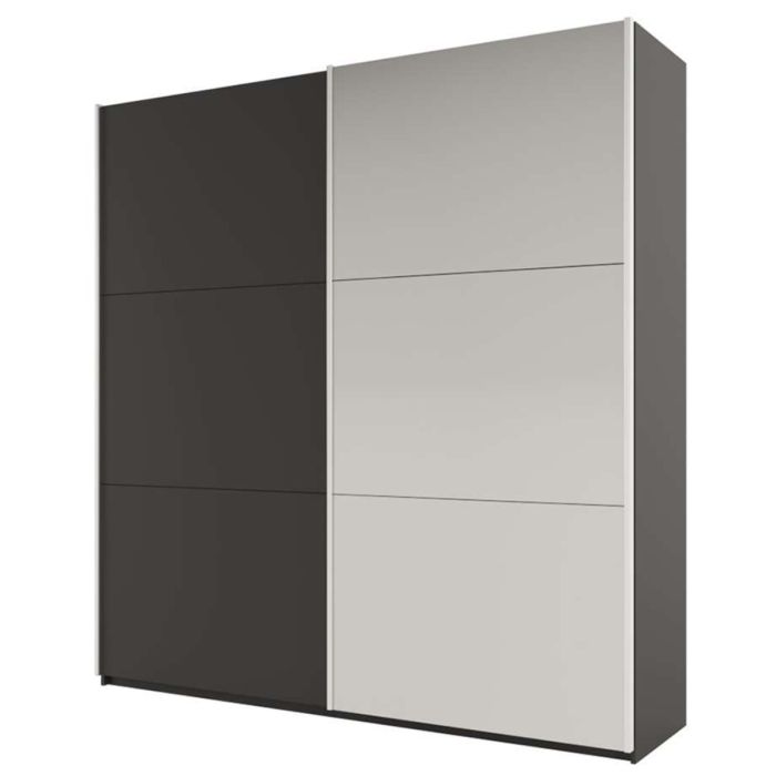 Wokingham Graphite Mirrored Sliding 2 Door Wardrobe | 225cm | Modern Sophistication | Furco