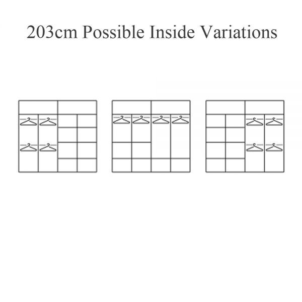 FURCO | Zaria 2 Door Sliding Mirrored Wardrobe | 150/203 cm | Crisp White | Contemporary & Reflective Design