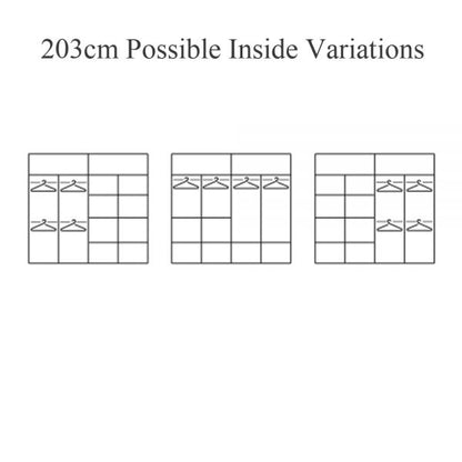FURCO | Zaria 2 Door Sliding Mirrored Wardrobe | 150/203 cm | Sophisticated Black | Stylish & Reflective
