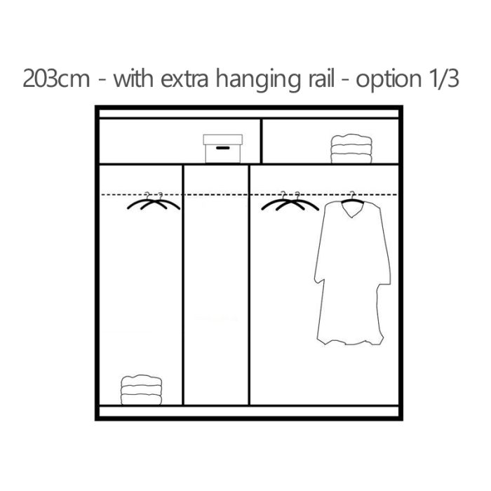 Tokyo V Curvy Sliding 2 Door Wardrobe - Black