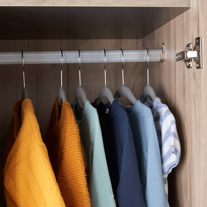 Nursery Wardrobe with Drawers and Shelves in Oak Finish - Como - Tutti Bambini