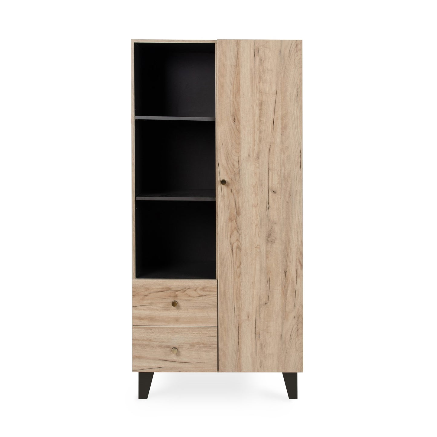 Nursery Wardrobe with Drawers and Shelves in Oak Finish - Como - Tutti Bambini