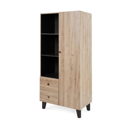 Nursery Wardrobe with Drawers and Shelves in Oak Finish - Como - Tutti Bambini
