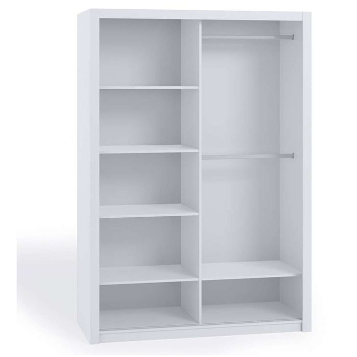 Bonito Sliding Door Wardrobe with Mirror - 120 White