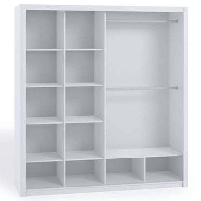 FURCO | Bonito Sliding 2 Door Wardrobe | 220 cm | Gold Oak Finish | Luxurious & Ample Space