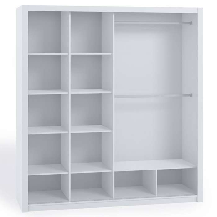 Bonito Sliding 2 Door Wardrobe with Mirror - 220 White