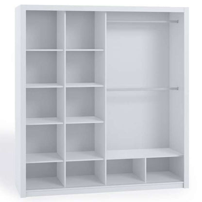 Bonito Sliding 2 Door Wardrobe with Mirror - 220 White