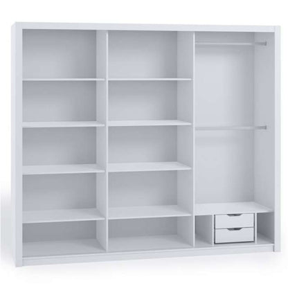 Bonito Sliding 3 Door Wardrobe with Mirror - 250 White