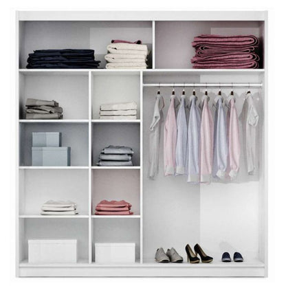 Charnwood Sliding 2 Door Wardrobe White with Glass - 203cm