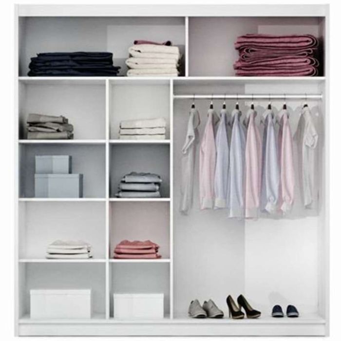 Trafford Sliding 2 Door 203cm Wardrobe with Mirror - Graphite Grey