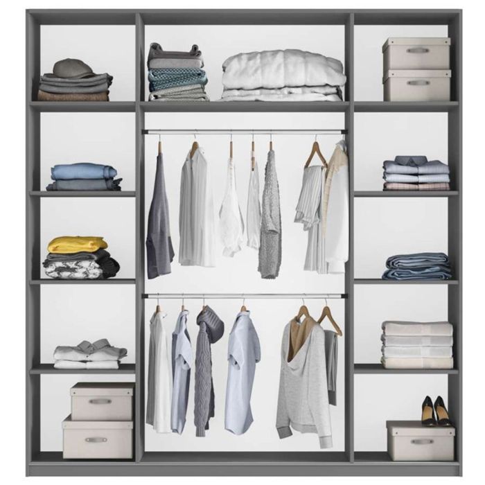 Wokingham Oak Wotan Mirrored Sliding 2 Door Wardrobe | 200cm | Rustic Charm | Furco