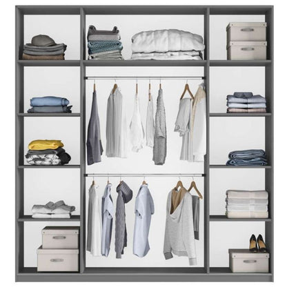 Wokingham Oak Wotan Mirrored Sliding 2 Door Wardrobe | 200cm | Rustic Charm | Furco