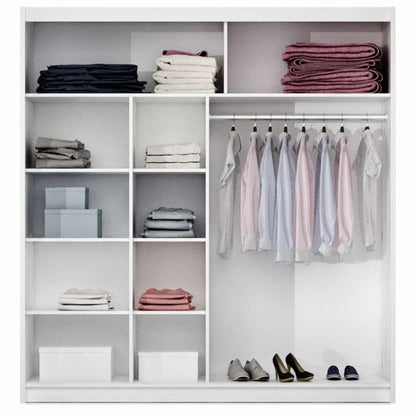 Highland Sliding 2 Door Mirrored 203cm Wardrobe - White