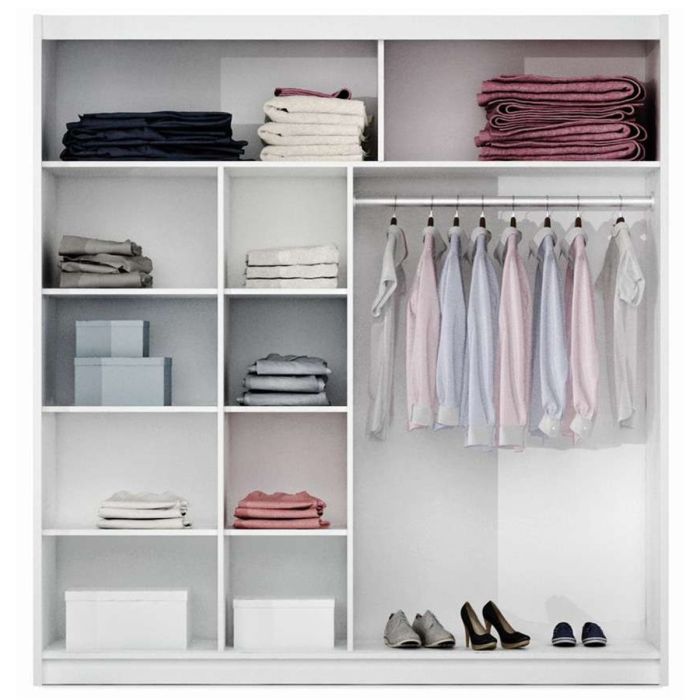 Dacorum Sliding 2 Door 203cm Wardrobe Glass Stripes - Oak