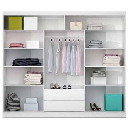 Dacorum Sliding Door 250cm Wardrobe Glass Stripes - Oak or Black