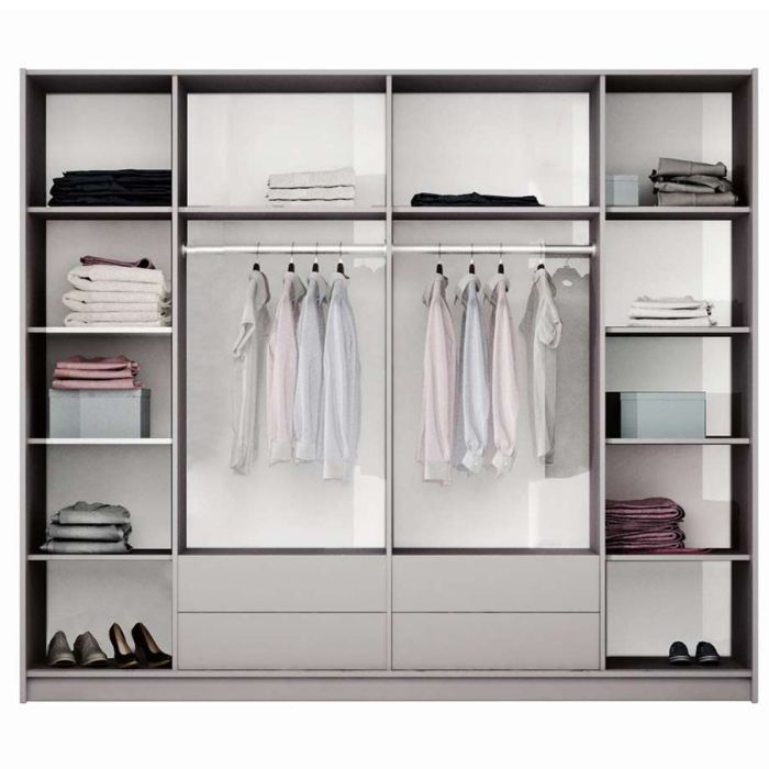 Kirklees Swinging 3 Door Wardrobe with Mirror - 256 White
