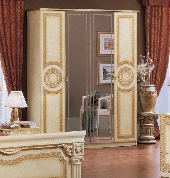 Aida Ivory Italian 4 Door Wardrobe