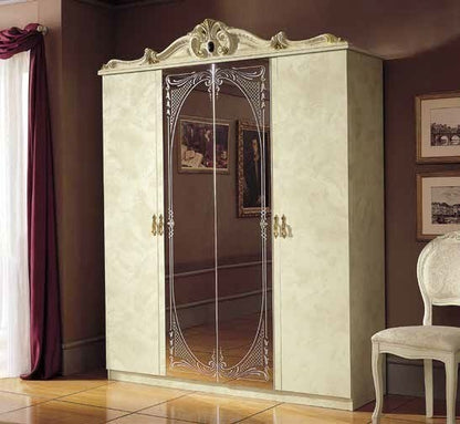 Barocco Ivory Italian 4 Door Wardrobe