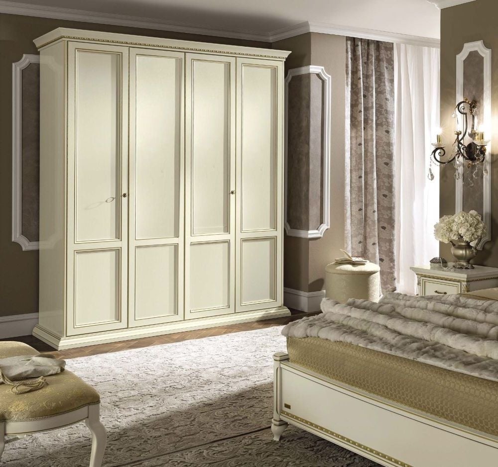 Treviso Night White Ash Italian 4 Door Wardrobe