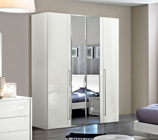Dama Bianca Night White Italian Mirror Wardrobe