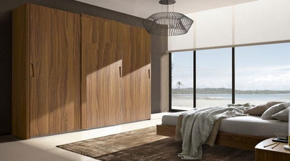 Luna Night Walnut Italian Sliding Wardrobe