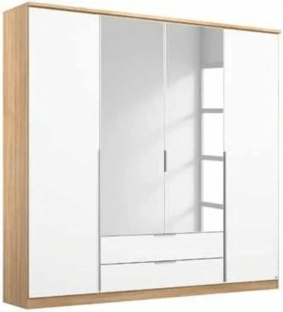 Texas 4 Door Combi Wardrobe in Sonoma Oak and Alpine White - W 181cm