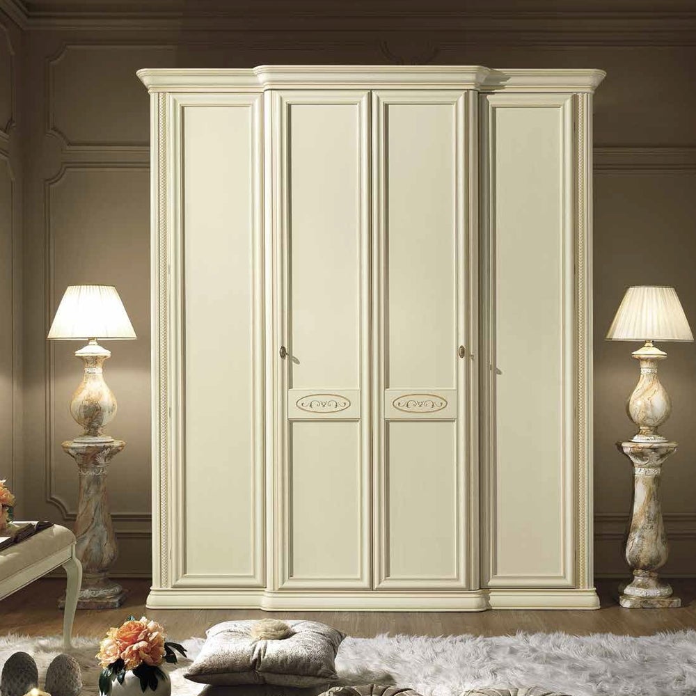 Siena Night Ivory Italian 4 Door Wardrobe