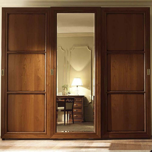 Torriani Night Walnut Italian Terna 3 Door Sliding Wardrobe