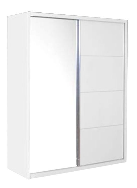 Velour White High Gloss 2 Door Sliding Wardrobe with Mirror