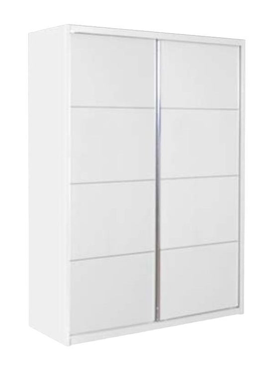 Velour White High Gloss Sliding Wardrobe | Contemporary 2-Door Design
