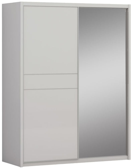 Sabron Cashmere High Gloss Sliding Wardrobe | 2 Door with Full-Length Mirror
