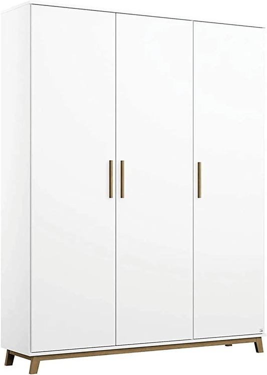 Carlsson Alpine White 3 Door Wardrobe - 136cm