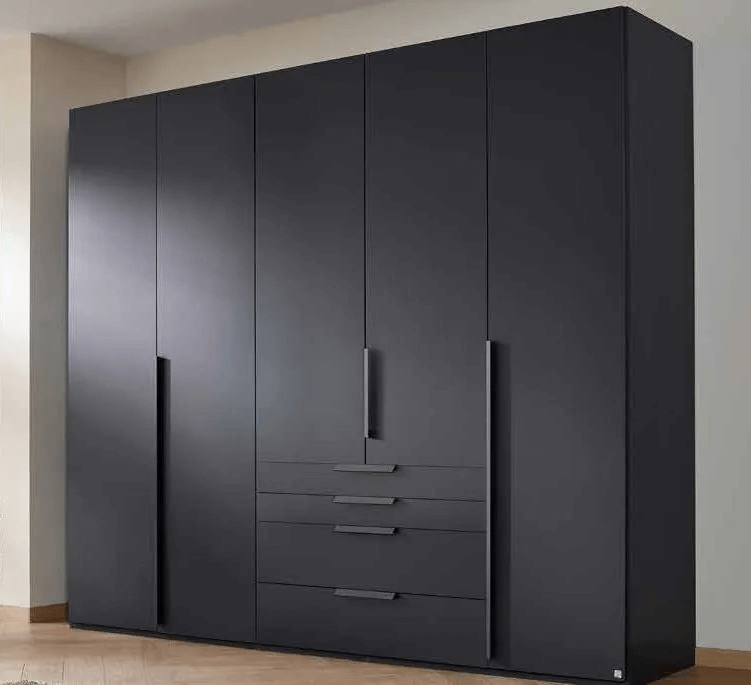 Purisma Graphite 5 Door 4 Drawer Combi Wardrobe - 251cm