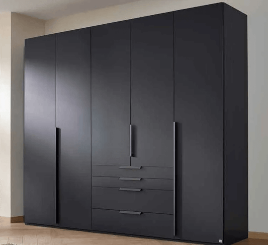 Purisma Graphite 5 Door 4 Drawer Combi Wardrobe - 251cm
