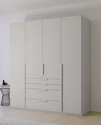 Purisma Silk Grey 4 Door 4 Drawer Combi Wardrobe - 201cm