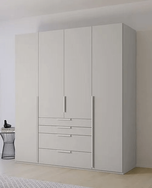 Purisma Silk Grey 4 Door 4 Drawer Combi Wardrobe - 201cm
